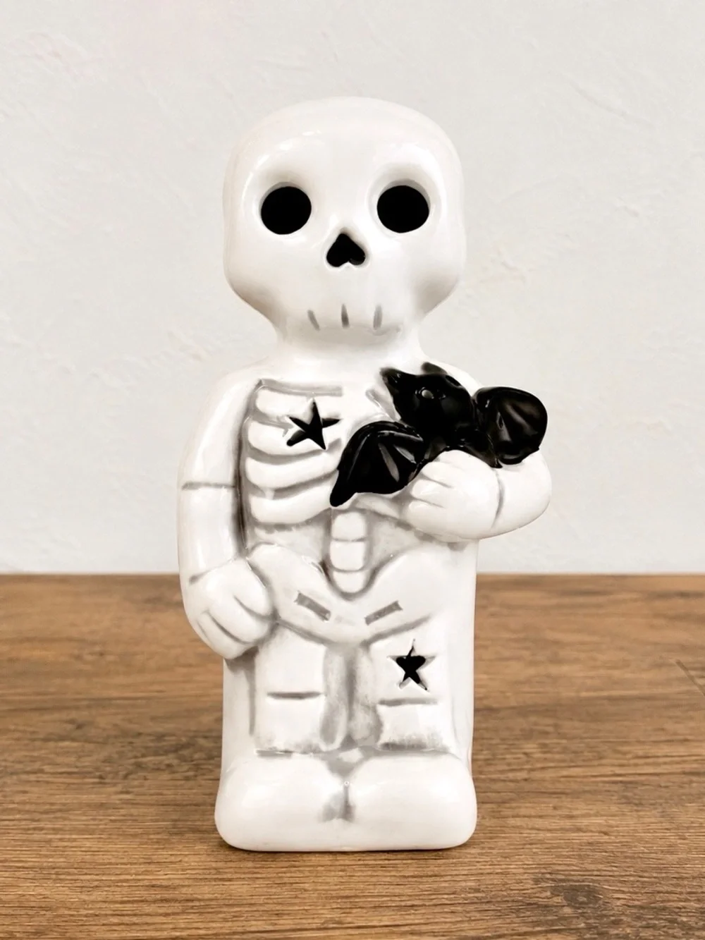 Target Bullseye Playground Halloween Light Up White Skeleton Ceramic Figurine